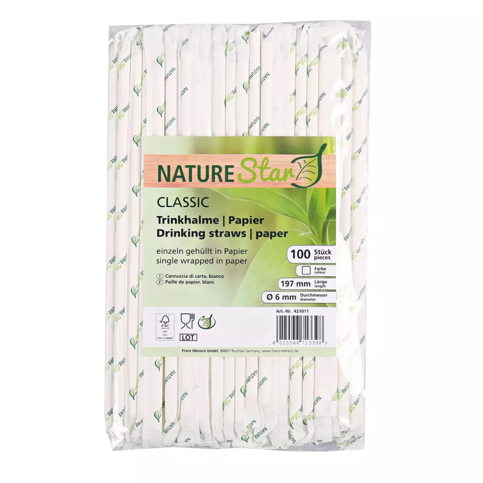 NATUREStar 421011, Classic Paper Straws, Organic, FSC®-mix