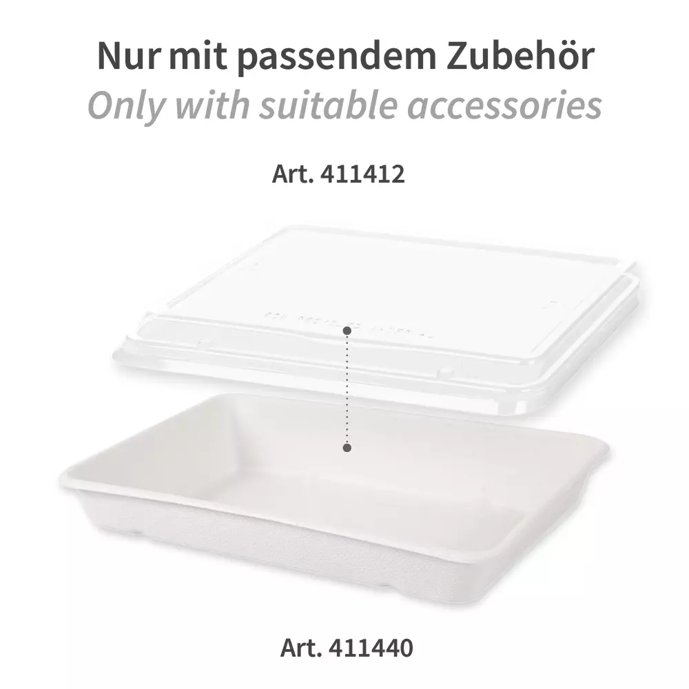 NATUREStar 411440, Classico Organic Rectangular Bagasse Trays, 230 x 156 x 31 mm, 900 ml, image 5