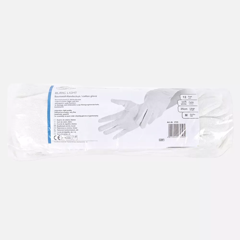 HygoNorm 2724, Blanc Light Cotton Gloves, image 2