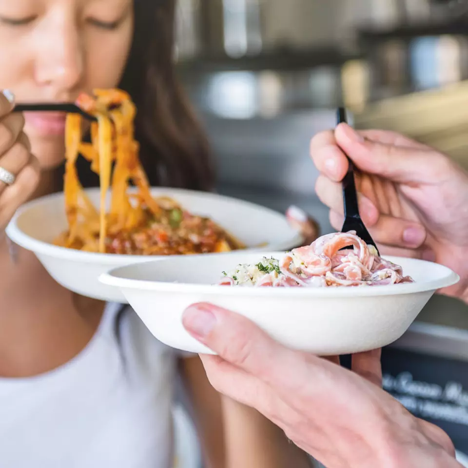 NATUREStar 41140, Organic Flat Round Bagasse Bowls, 400 ml, Ø 160 mm, image 2, gallery thumbnail