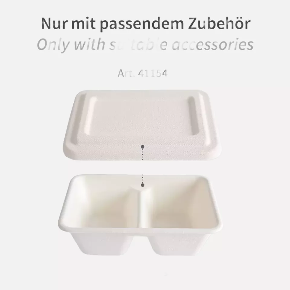 NATUREStar 41153, Organic Trays, 2 Compartments, Bagasse, 180 x 122 x 53 mm, 630 ml, image 4, gallery thumbnail
