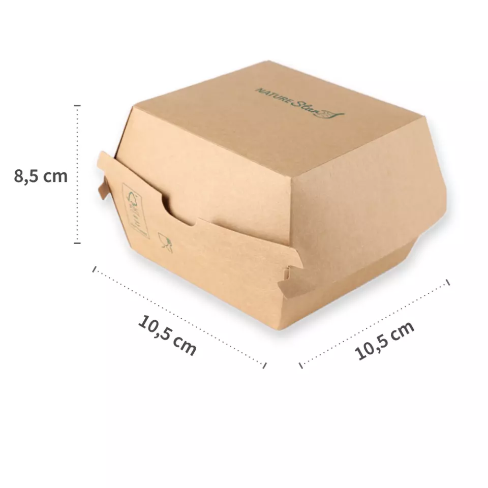 NATUREStar 417411, Organic Hamburger Boxes, 105 x 85 mm, Kraft Paper/PE, FSC®-mix, image 6, gallery thumbnail