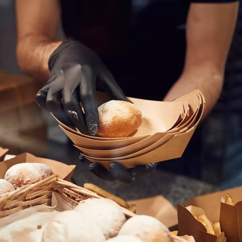 NATUREStar 417540, Tasty Organic Kraft Paper/PE Food Trays, FSC®-Mix, 400 ml, 154 x 107 x 41 mm, image 5, gallery thumbnail