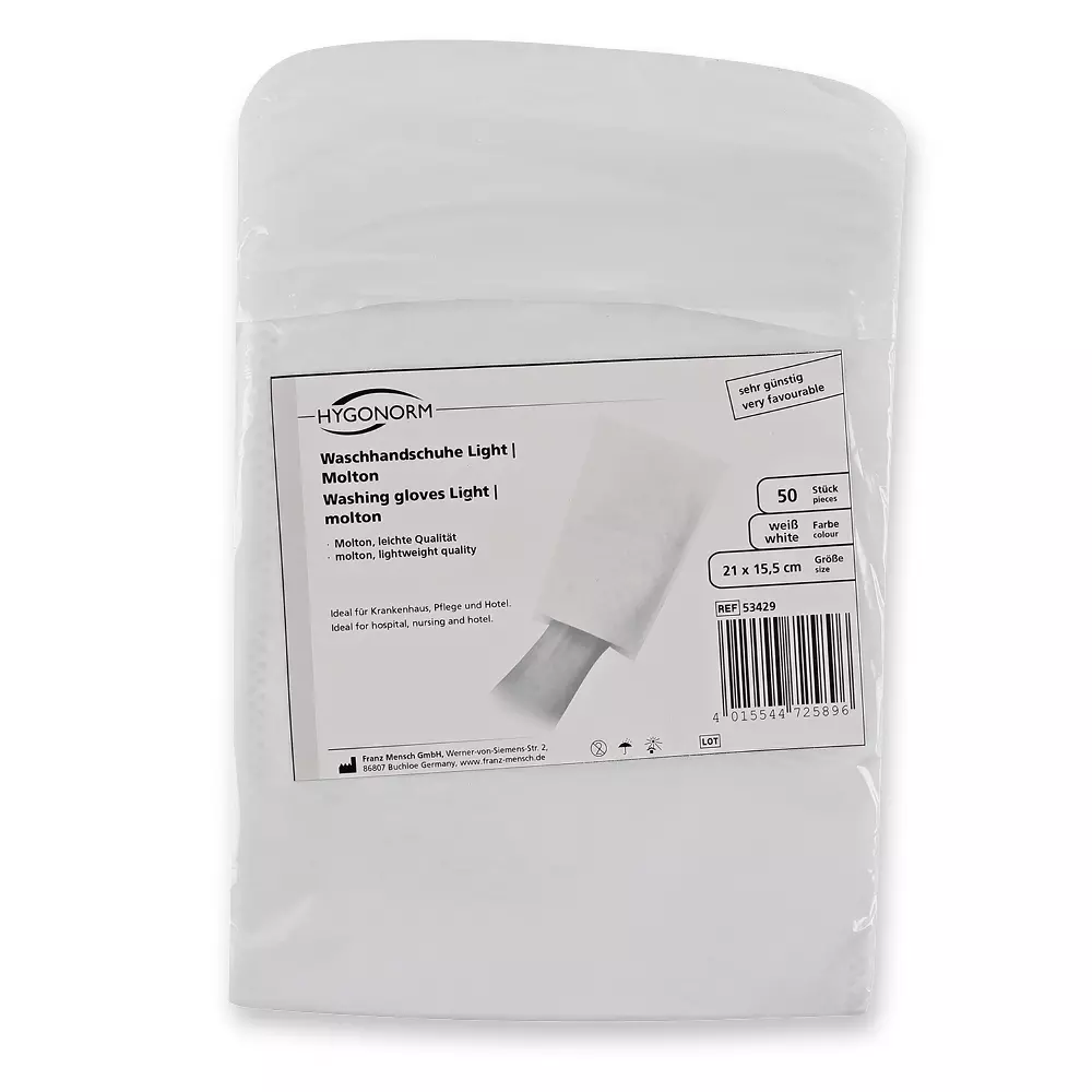 Hygonorm 53429, Molton Washing Gloves, Light, image 4