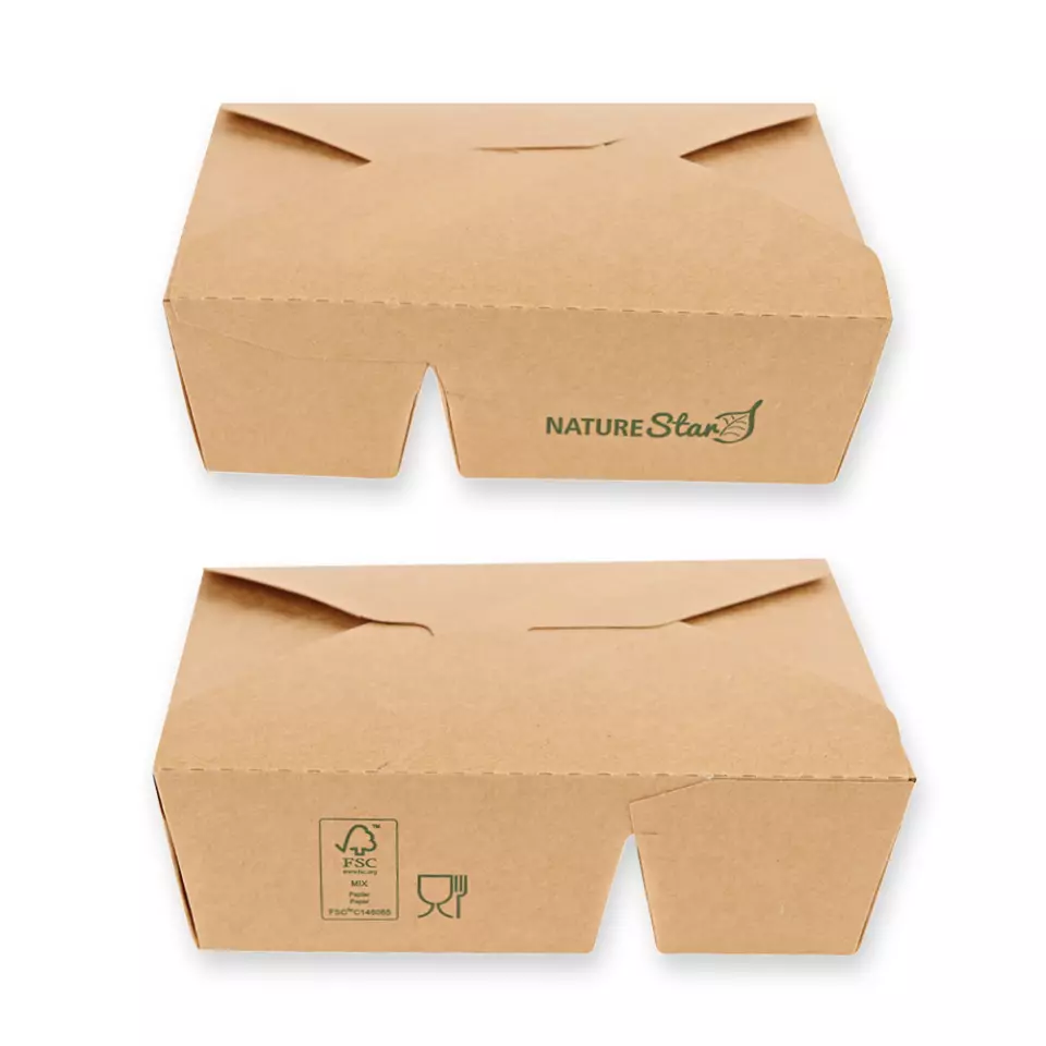 NATUREStar 417314, Menu Organic Food Boxes, 2-compartments, 168 x 135 x 50 mm, Kraft Paper/PE, FSC®-Mix, image 2, gallery thumbnail