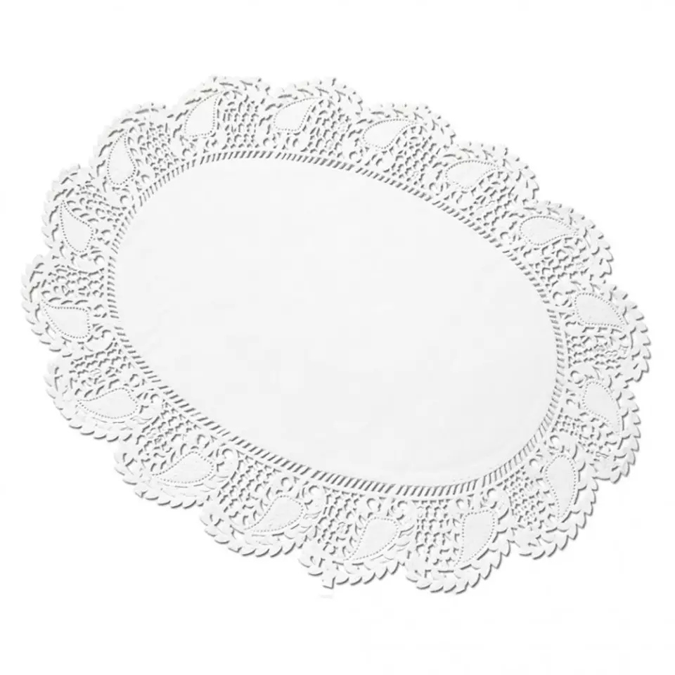 HygoStar 36191, Ovale Papierdeckchen, 19 x 27 cm, Weiß, image 1, gallery thumbnail