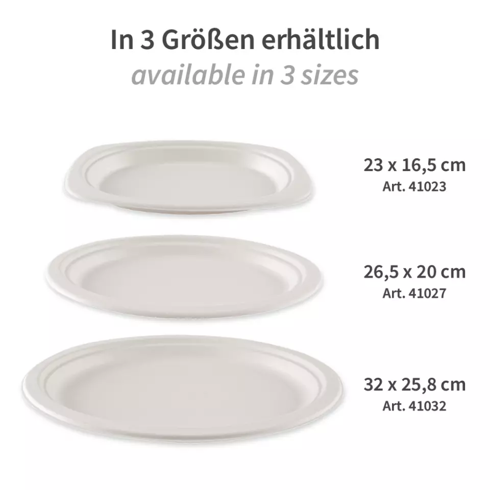 NATUREStar 41032, Organic Bagasse Plates, 320 x 258 mm, Oval, image 6, gallery thumbnail
