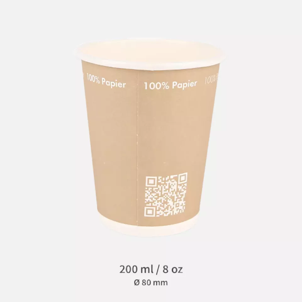 NATUREStar 403083, Organic Paper Coffee Cups, 200 ml / 8 oz, ø 80 mm, image 3, gallery thumbnail
