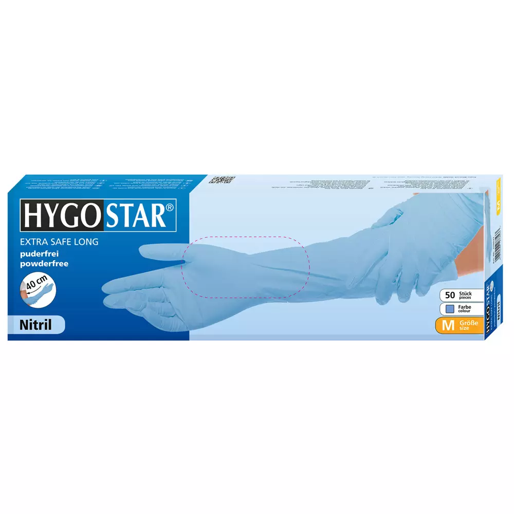 HygoStar 270031, Extra Safe Superlong Nitrile Gloves, Powder-free, image 3