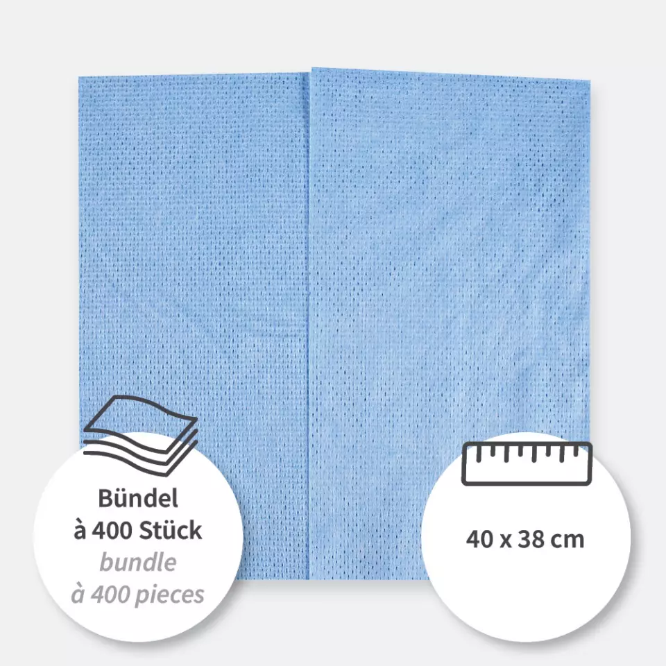 HygoClean 3175, Hygotex Pleated Viscose Cleaning Cloths, Blue, image 4, gallery thumbnail