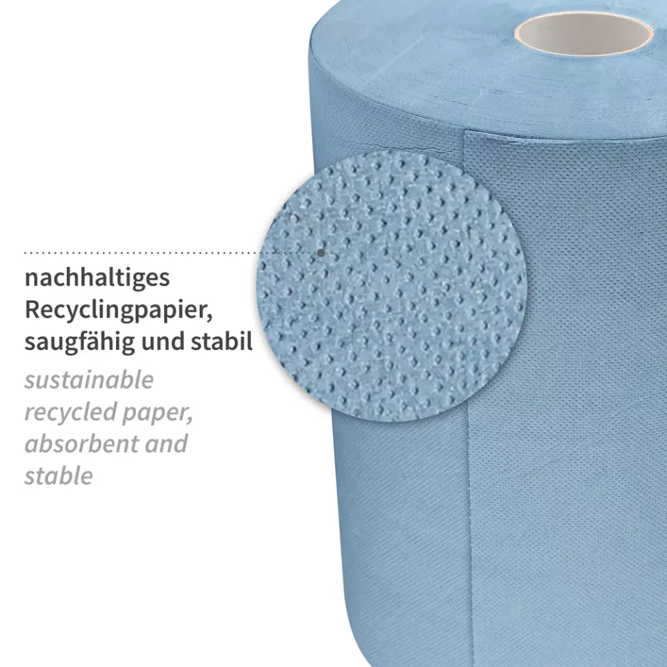 HygoClean 304811, Recycled Paper Cleaning Papers, 3-Ply, Blue, image 2, gallery thumbnail