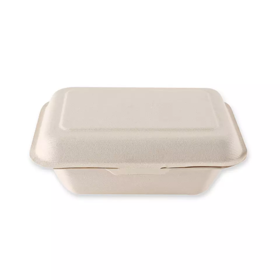 NATUREStar 412185, Bagasse Organic Hinged Lid Menu Boxes, image 3, gallery thumbnail