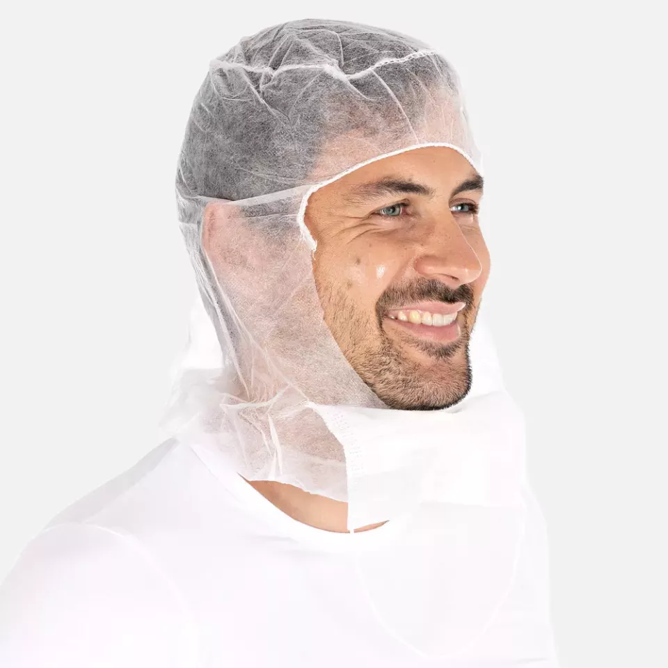 HygoNorm 132019, Astro Eco Caps with 2-Ply Face Mask, PP, White, image 1, gallery thumbnail