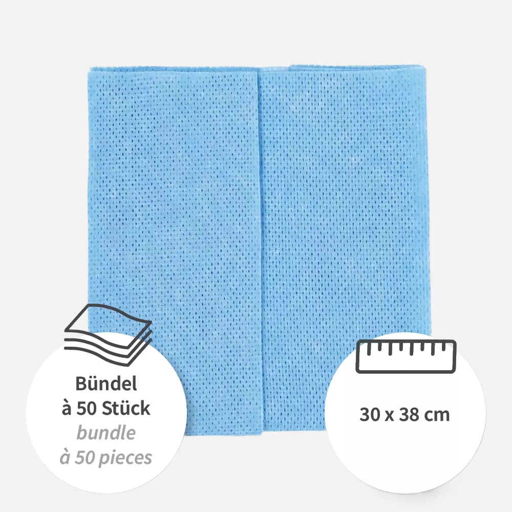 HygoClean 317536, Viscose/Polyester Polishing Cloths, Pleated, Blue, image 3