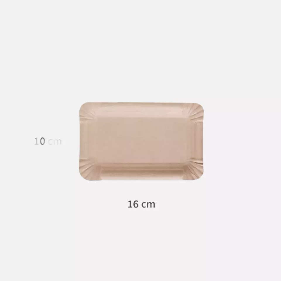 Franz Mensch 415055, Organic Rectangular Kraft Paper Plates, 100 x 160 mm, FSC®-mix, image 2, gallery thumbnail