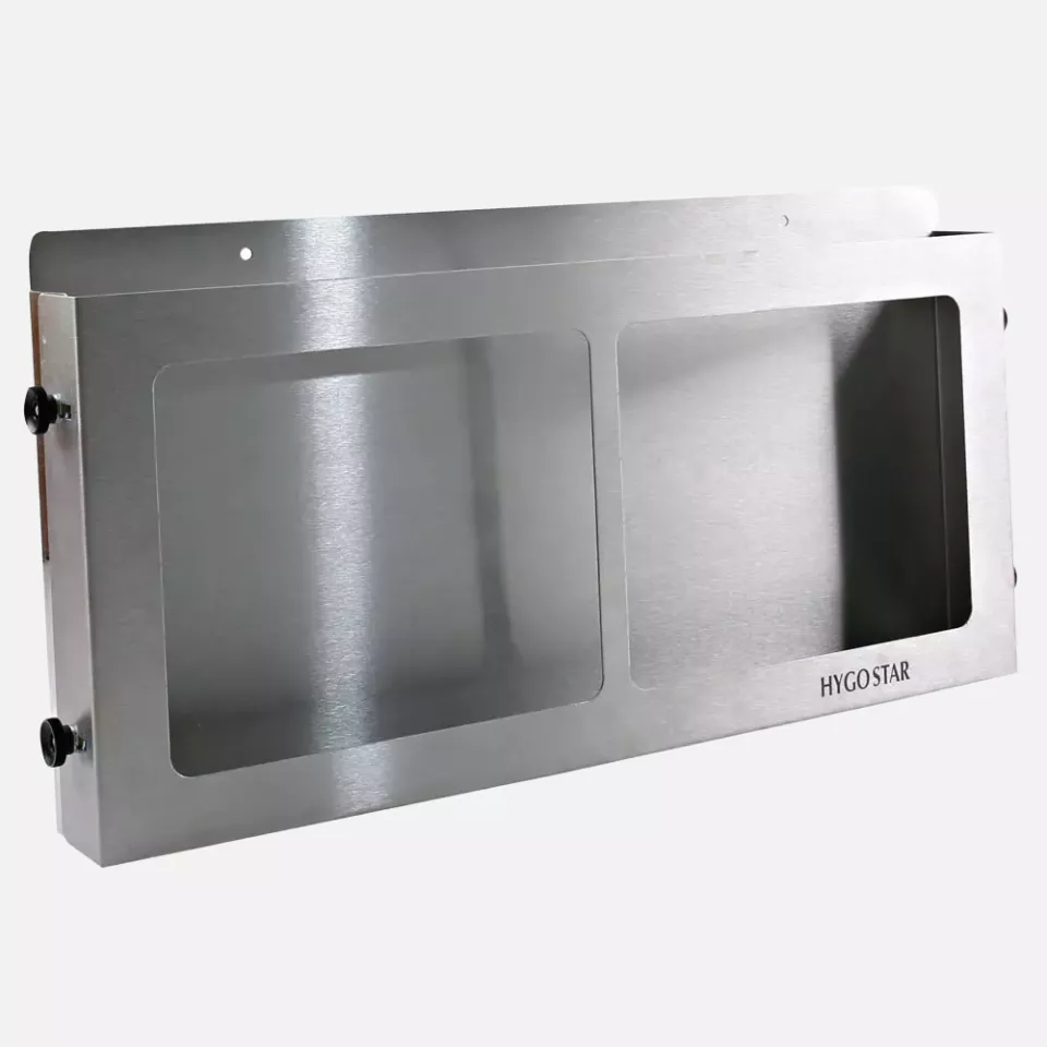 HygoStar 88932, Quattro Glove Dispenser, Stainless Steel, image 1, gallery thumbnail