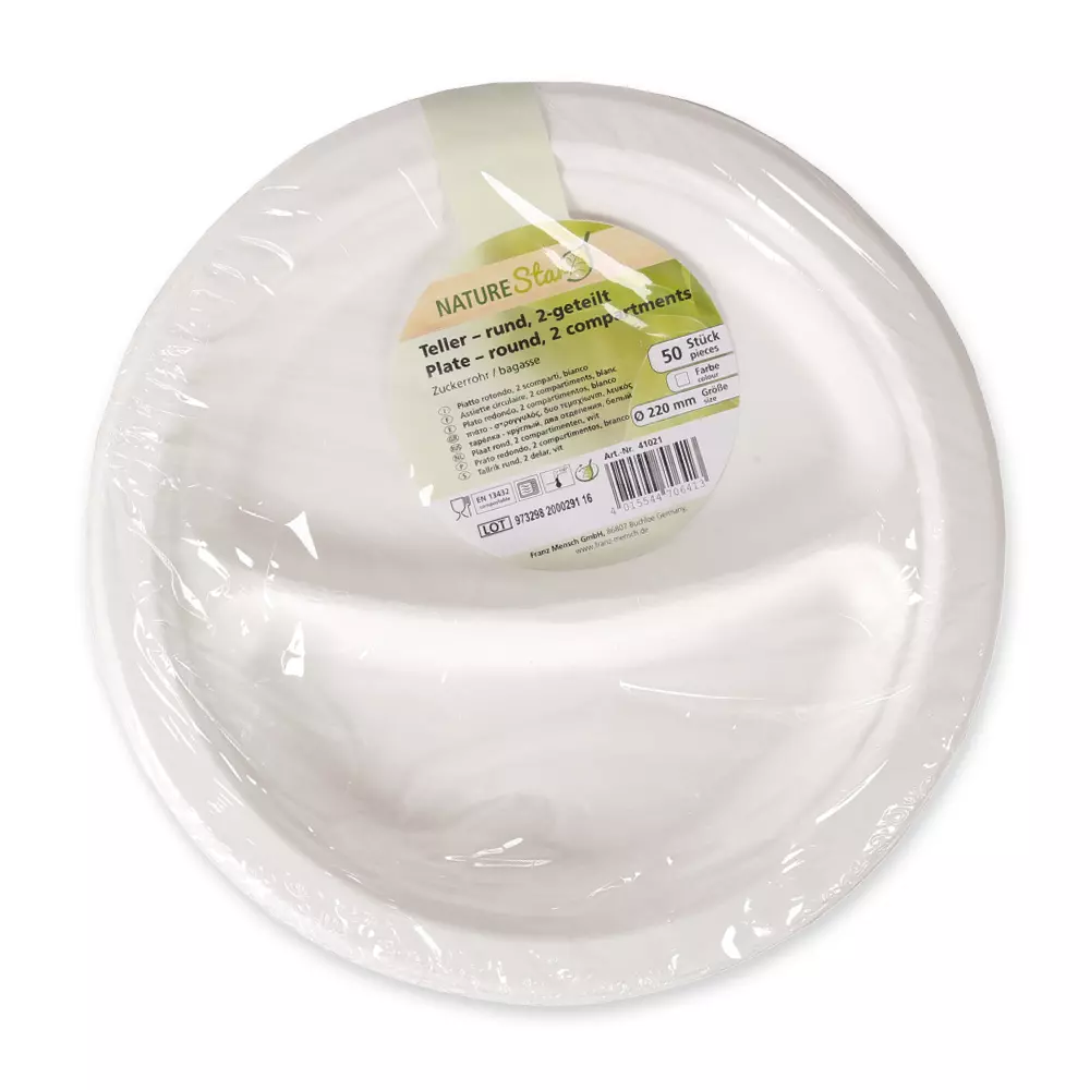 NATUREStar 41021, Organic Menu Plates, Ø 229 mm, Round, 2-Compartments, Bagasse, image 3