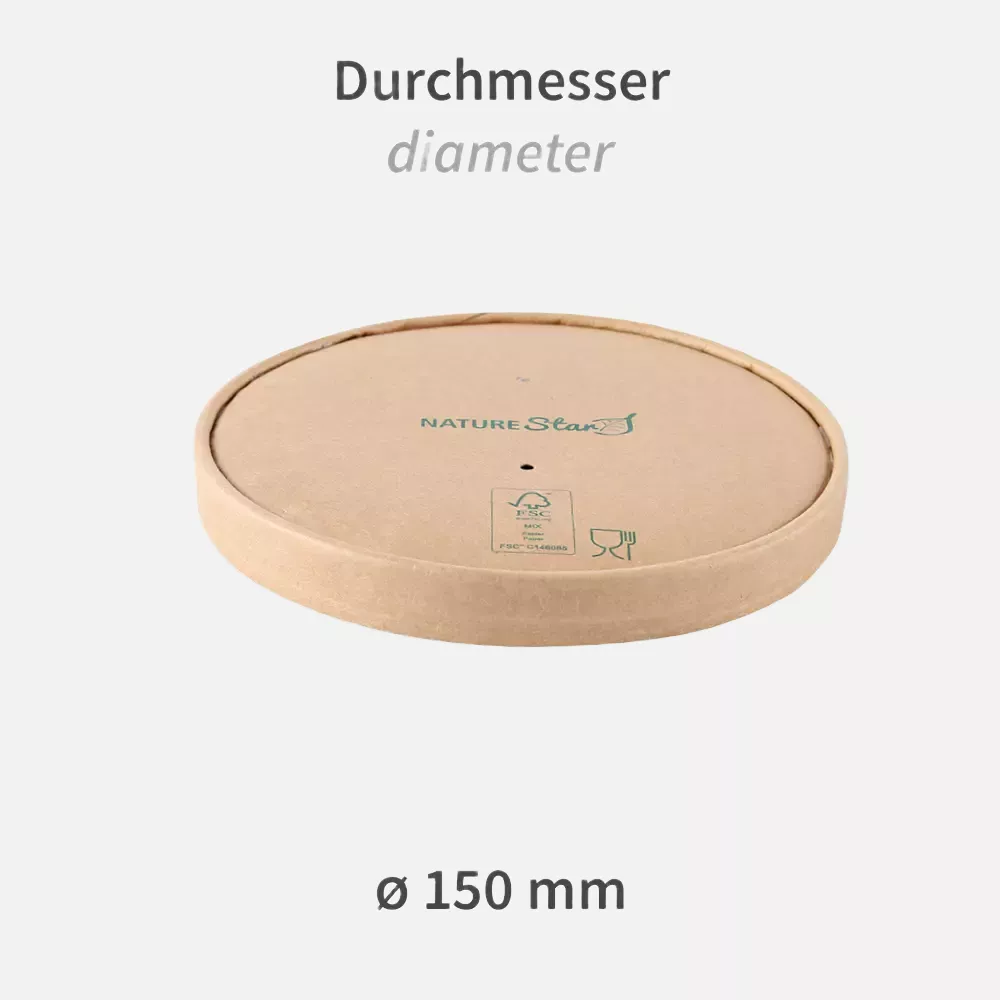 NATUREStar 417115, Caesar Organic Lids, ø 150 mm, kraft paper/PE, FSC®-mix, image 2