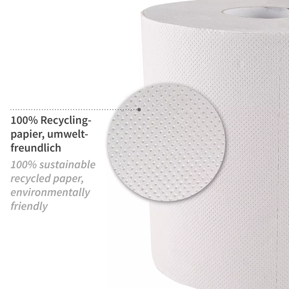 HygoClean 30417, 2-Ply Centerfeed Paper Towel Rolls, Recycled Paper, White, image 2