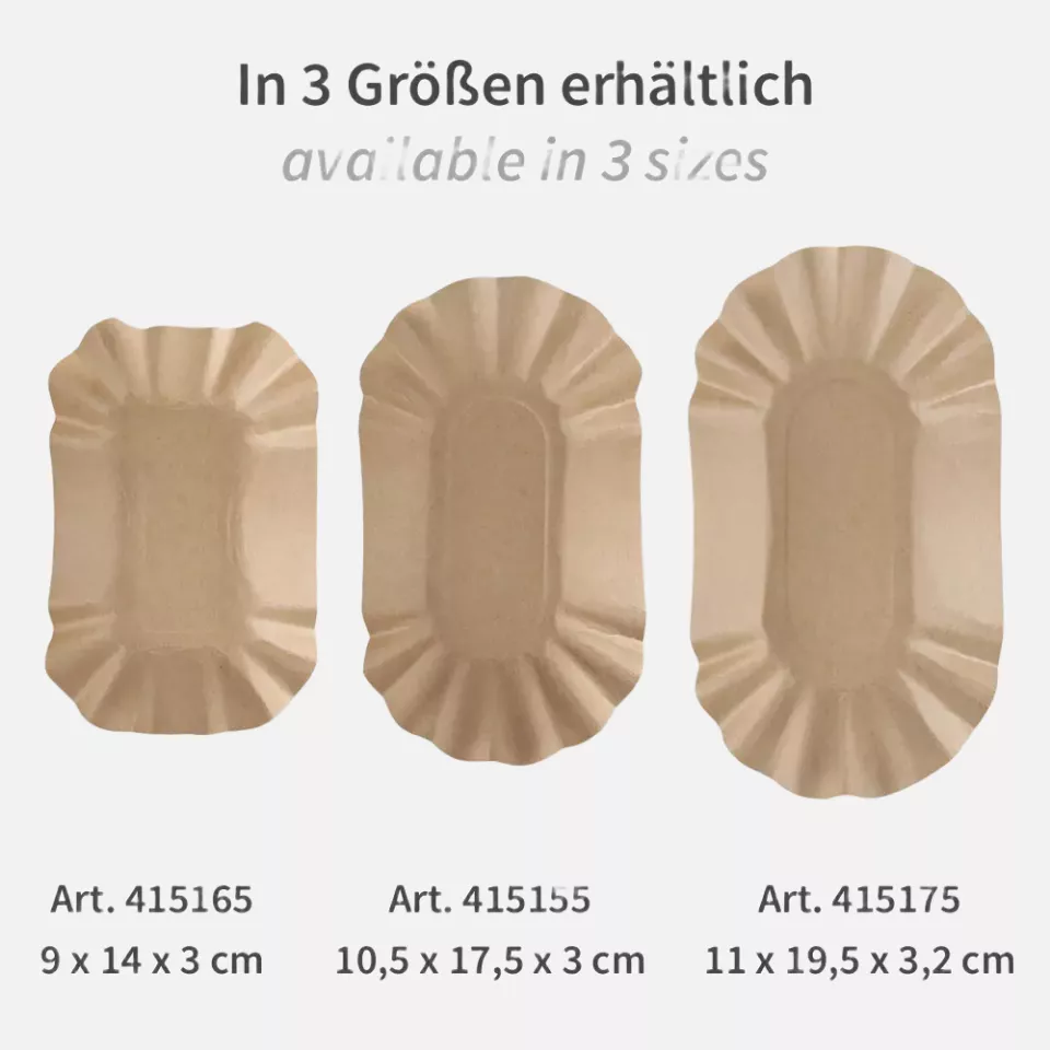 Franz Mensch 415175, Bio-Kraftpapier-Schalen, Oval, 110 x 195 x 32 mm, FSC®-Mix, image 3, gallery thumbnail