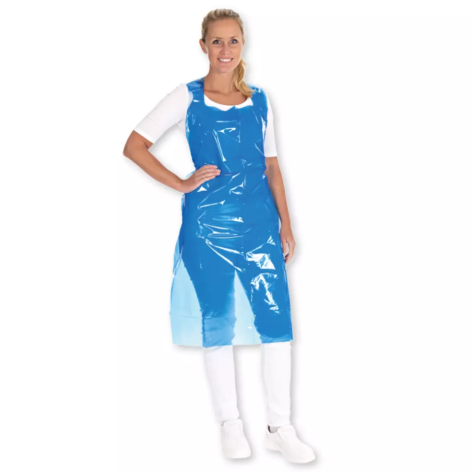 HygoNorm 23636, Eco LDPE Disposable Aprons, 100 x 82 cm, Blue, 60 my, image 1, gallery thumbnail