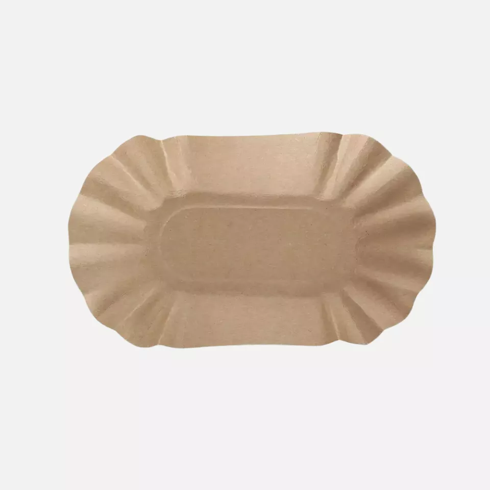Franz Mensch 415155, Oval Kraft Paper Trays, 105 x 175 x 30 mm, FSC®-mix, image 1, gallery thumbnail