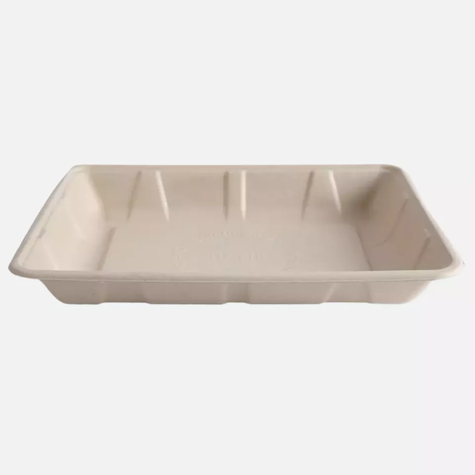 NATUREStar 411605, Organic Bagasse Foodtrays, 260 x 115 x 30 mm, Natural, image 2, gallery thumbnail
