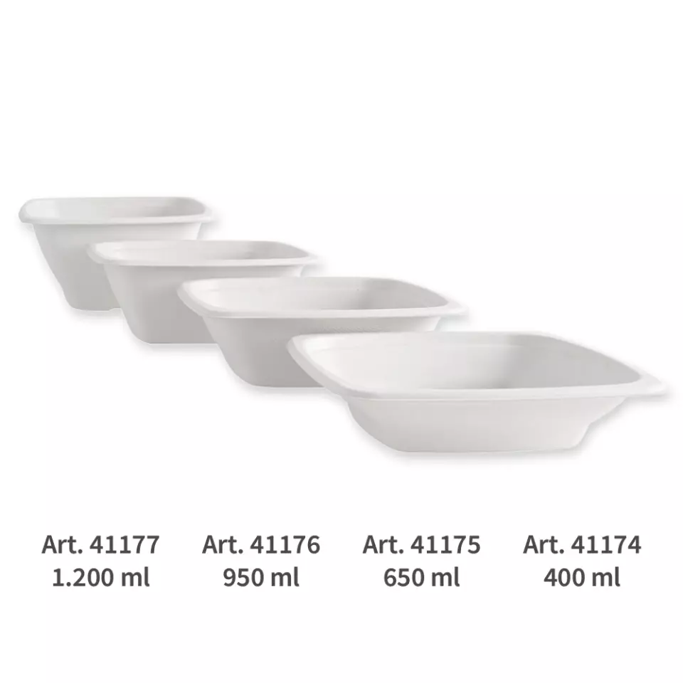 NATUREStar 41177, Bagasse Bio Quadratische Schalen, 180 x 90 mm, 1,25 ml, image 4, gallery thumbnail