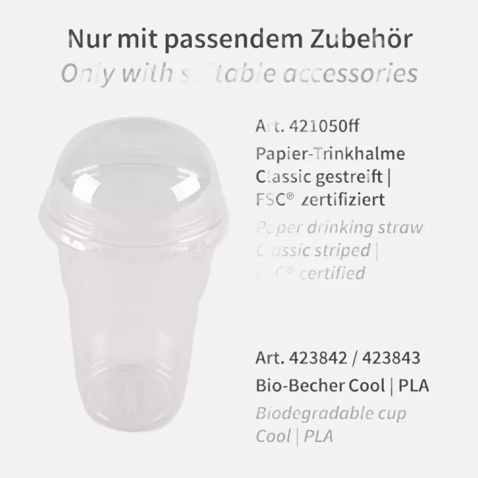 NATUREStar 423862, PLA Lids for Cold Beverage Cups, ø 95 mm, With Straw Slot, image 6, gallery thumbnail