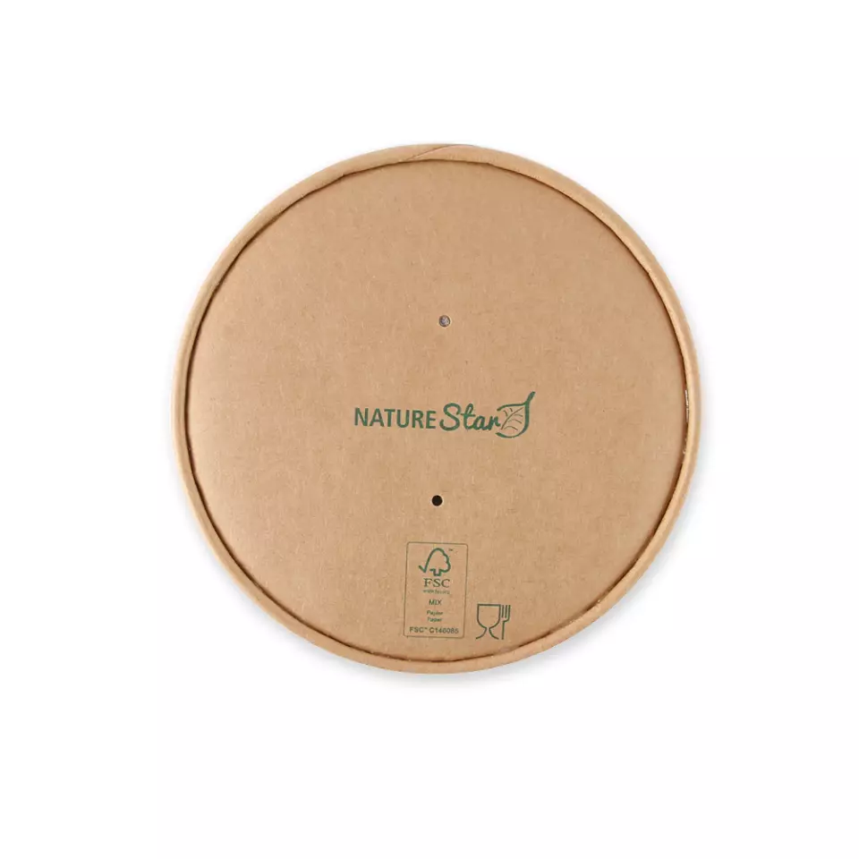 NATUREStar 417115, Caesar Organic Lids, ø 150 mm, kraft paper/PE, FSC®-mix, image 1, gallery thumbnail