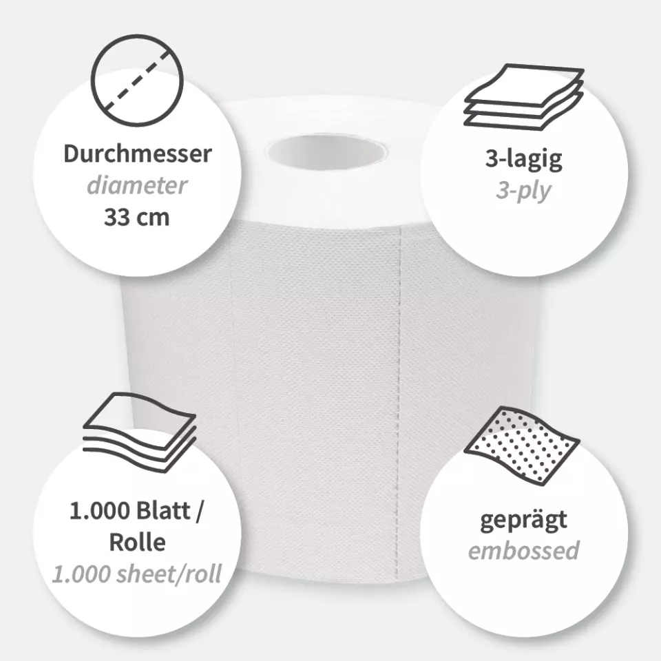 HygoClean 304416, Allfood 3-ply Cellulose Cleaning Papers, FSC®-Mix, White, image 4, gallery thumbnail