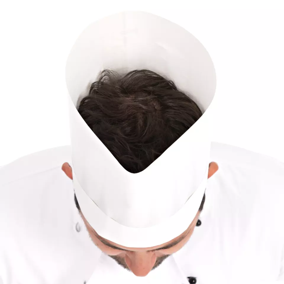 HygoStar 0964, Europa Original Chef's Hat, 22 cm, White, Absorbent Paper, Exposed, image 3, gallery thumbnail