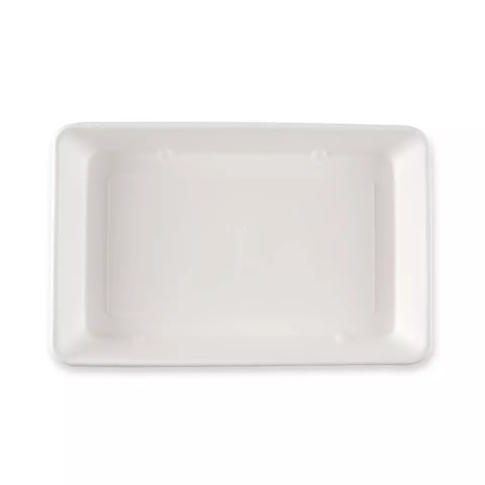 NATUREStar 411440, Classico Organic Rectangular Bagasse Trays, 230 x 156 x 31 mm, 900 ml, image 4, gallery thumbnail