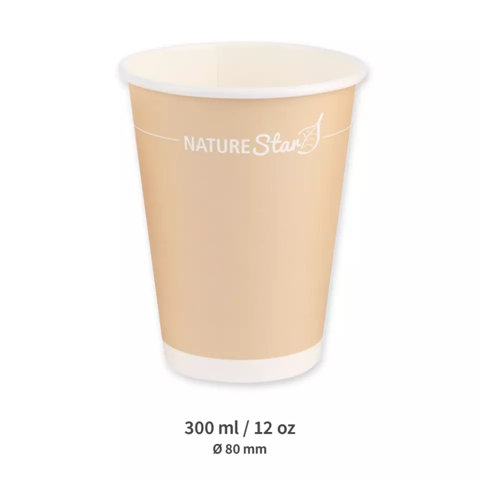 NATUREStar 4038123, Organic Paperboard Coffee Cups, 300 ml / 12 oz, ø 80 mm