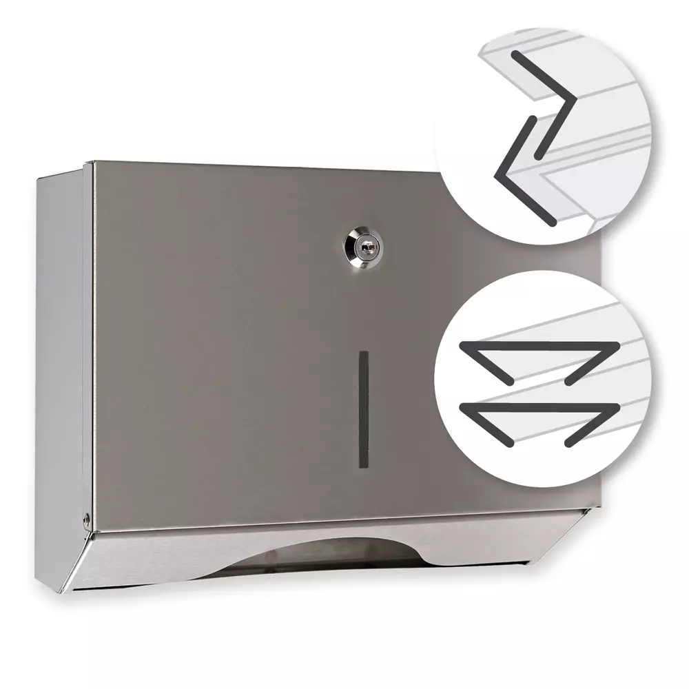 Hygostar 889650, C/V/ZZ-Fold Hand Towel Dispenser, Stainless Steel, image 1
