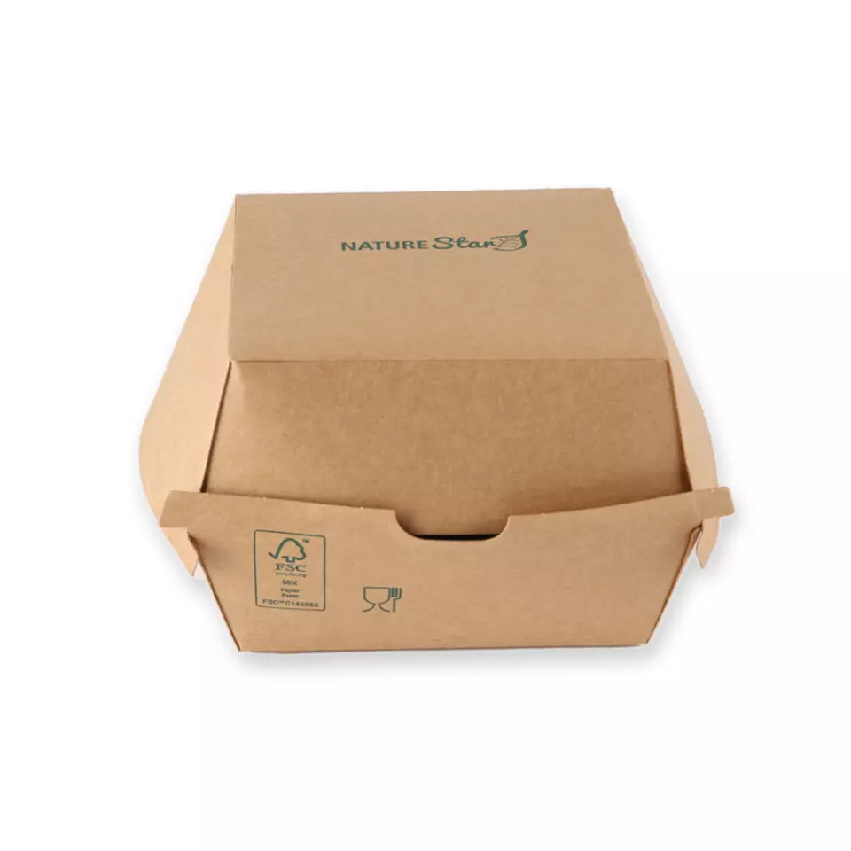 NATUREStar 417411, Organic Hamburger Boxes, 105 x 85 mm, Kraft Paper/PE, FSC®-mix, image 4, gallery thumbnail