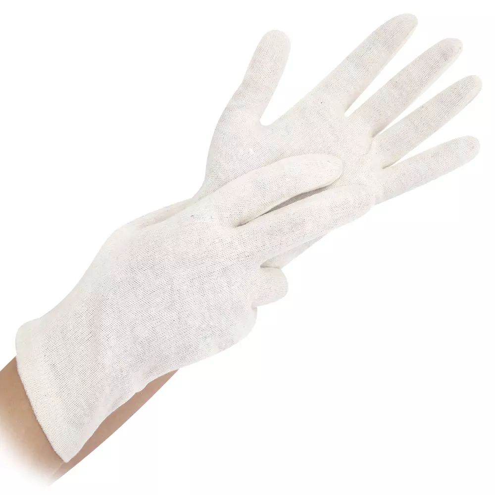 HygoStar 27211, Nature Solid Cotton Gloves, Size 10/XL, Natural