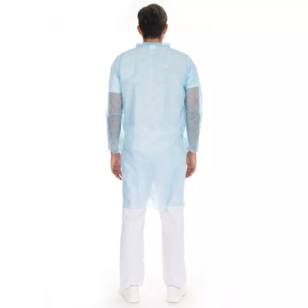 HygoNorm 27406P, Light PP Visitor Gowns with Push Buttons, XL, Blue, image 3