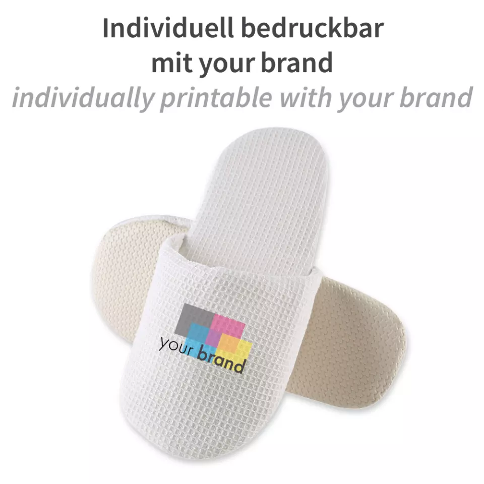 Hygostar 5556, Waffle Closed Cotton Slippers, White, image 4, gallery thumbnail