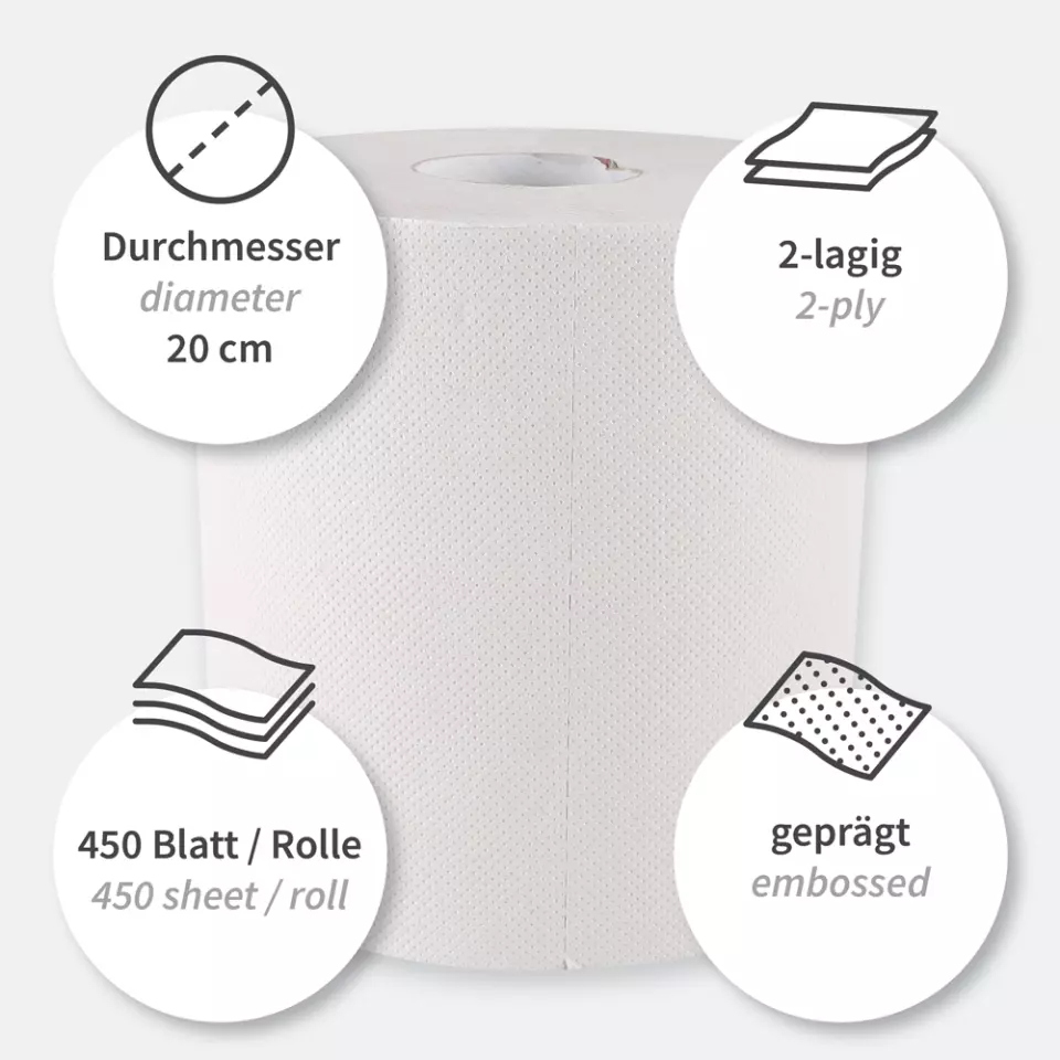HygoClean 30417, 2-Ply Centerfeed Paper Towel Rolls, Recycled Paper, White, image 3, gallery thumbnail