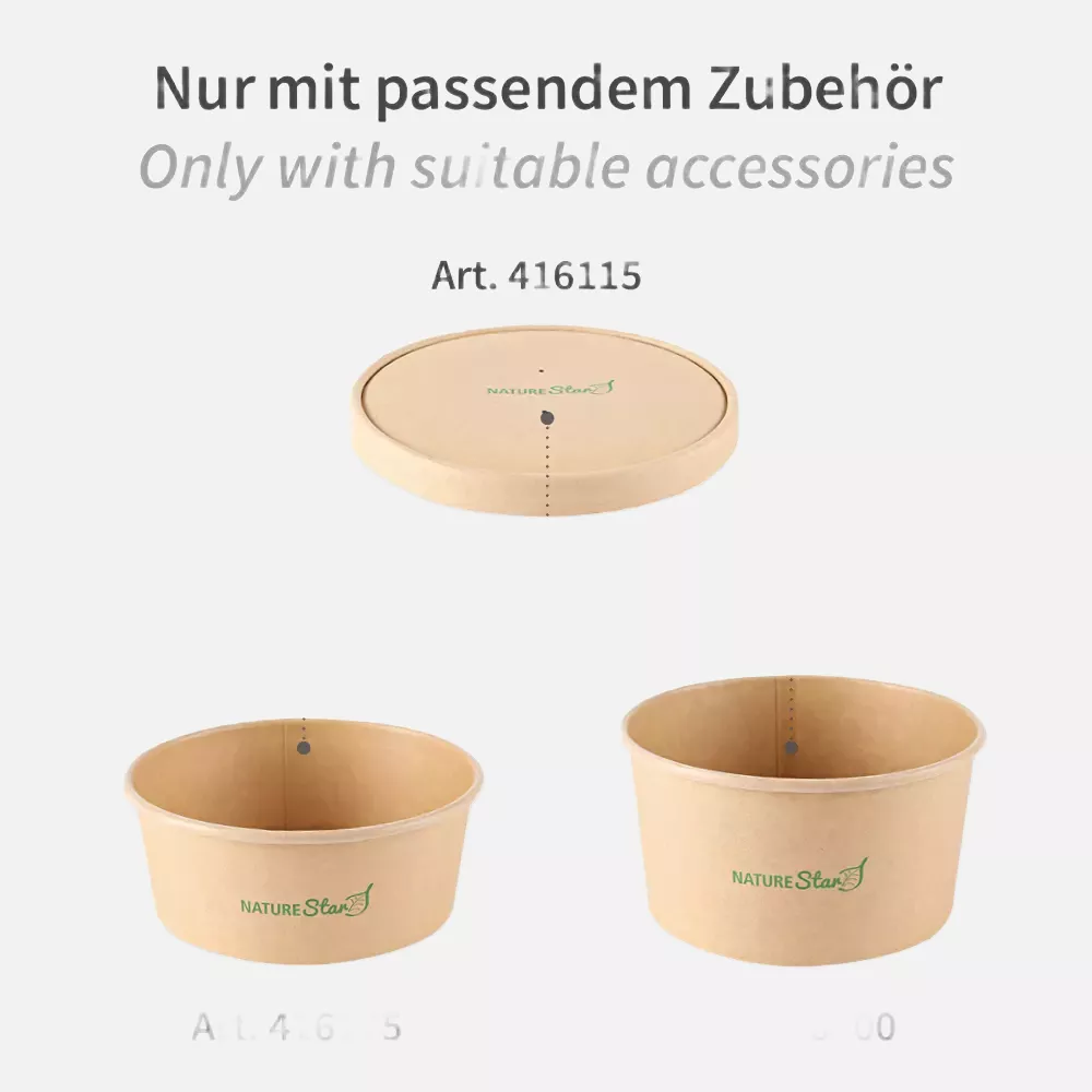 NATUREStar 416115, Organic Caesar Kraft Paper/PLA Lids, ø 150 mm, image 3