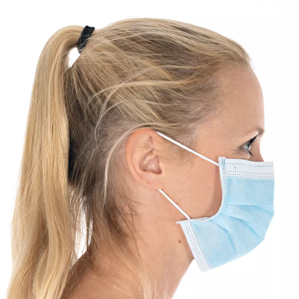 Hygostar 29146P, 3-lagige PP Gesichtsmasken für zivilen Gebrauch, Sparpackung, Blau, image 3