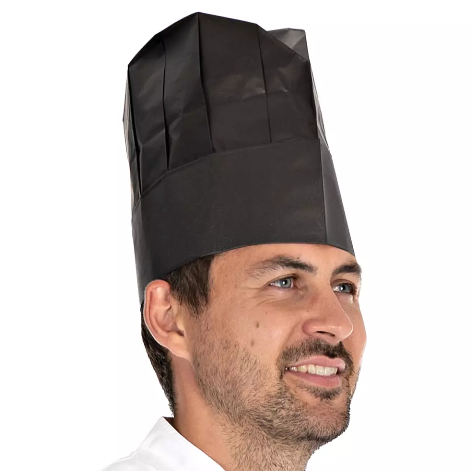 HygoStar 09803, Excellent Paper Chef's Hats, 22 cm, Black, image 1, gallery thumbnail