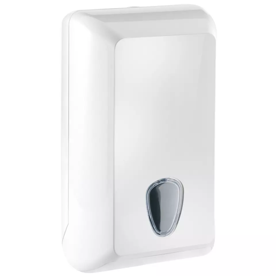 Franz Mensch 888821, Interfold Plastic Toilet Paper Dispenser, White, image 1, gallery thumbnail