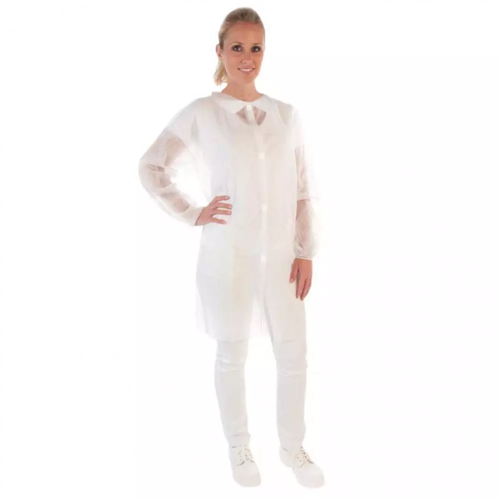 HygoNorm 274239, Eco PP Visitor Gowns with Velcro, XXXL, White