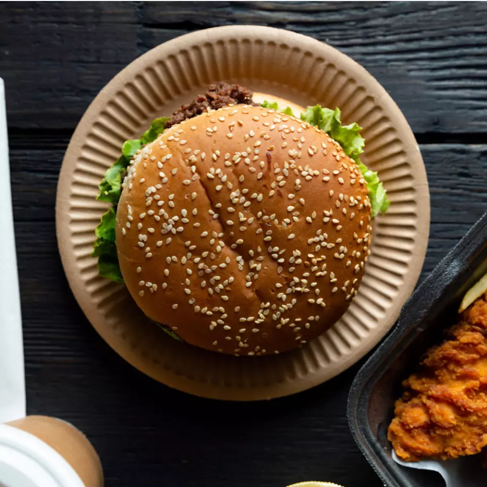 Franz Mensch 415095, Organic Kraft Paper Plates, Ø 180 mm, FSC®-mix, image 4, gallery thumbnail