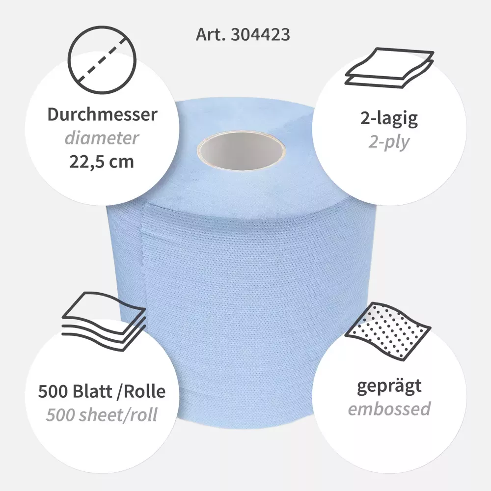 HygoClean 304423, Allfood 2-lagiges Zellstoff-Mix Putzpapier, Blau, image 3