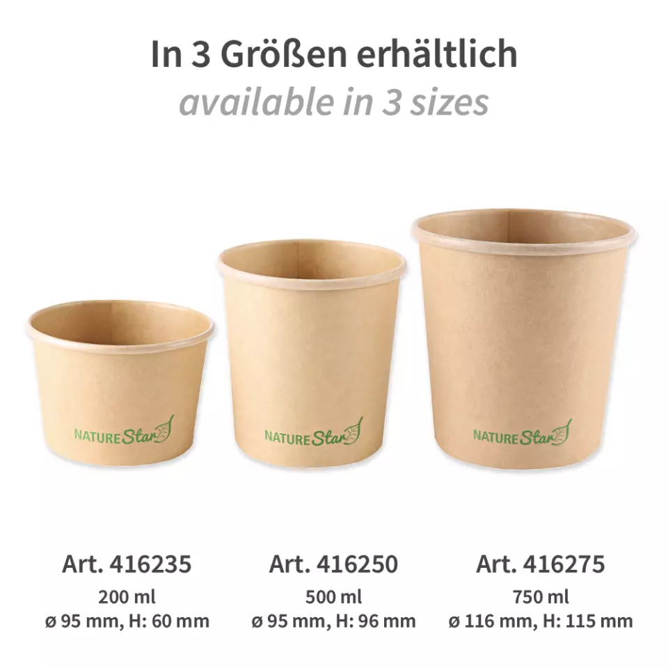 NATUREStar 416275, Minestrone Organic Soup Cups, 750 ml, ø 116 x 115 mm, Kraft Paper/PLA, image 7, gallery thumbnail