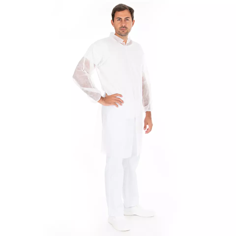 HygoNorm 274021, PP Velcro Visitor Gowns, Light, White, image 2, gallery thumbnail
