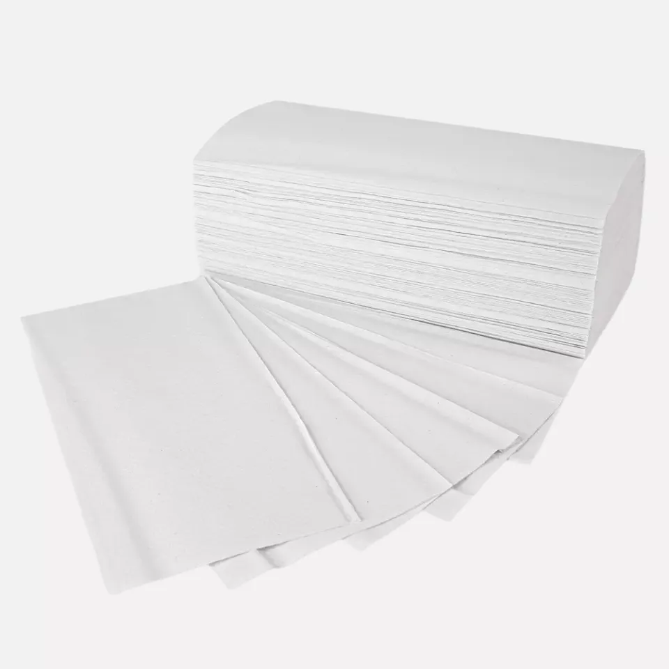 HygoClean 30460, Recycled Paper Hand Towels, 1-ply, V/ZZ-fold, White, image 1, gallery thumbnail